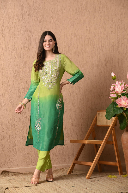 Green Glamour Kurta Set