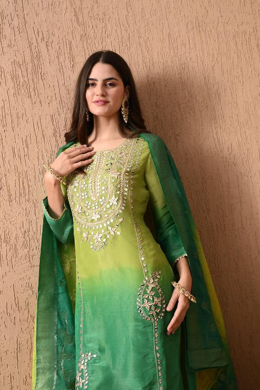 Green Glamour Kurta Set