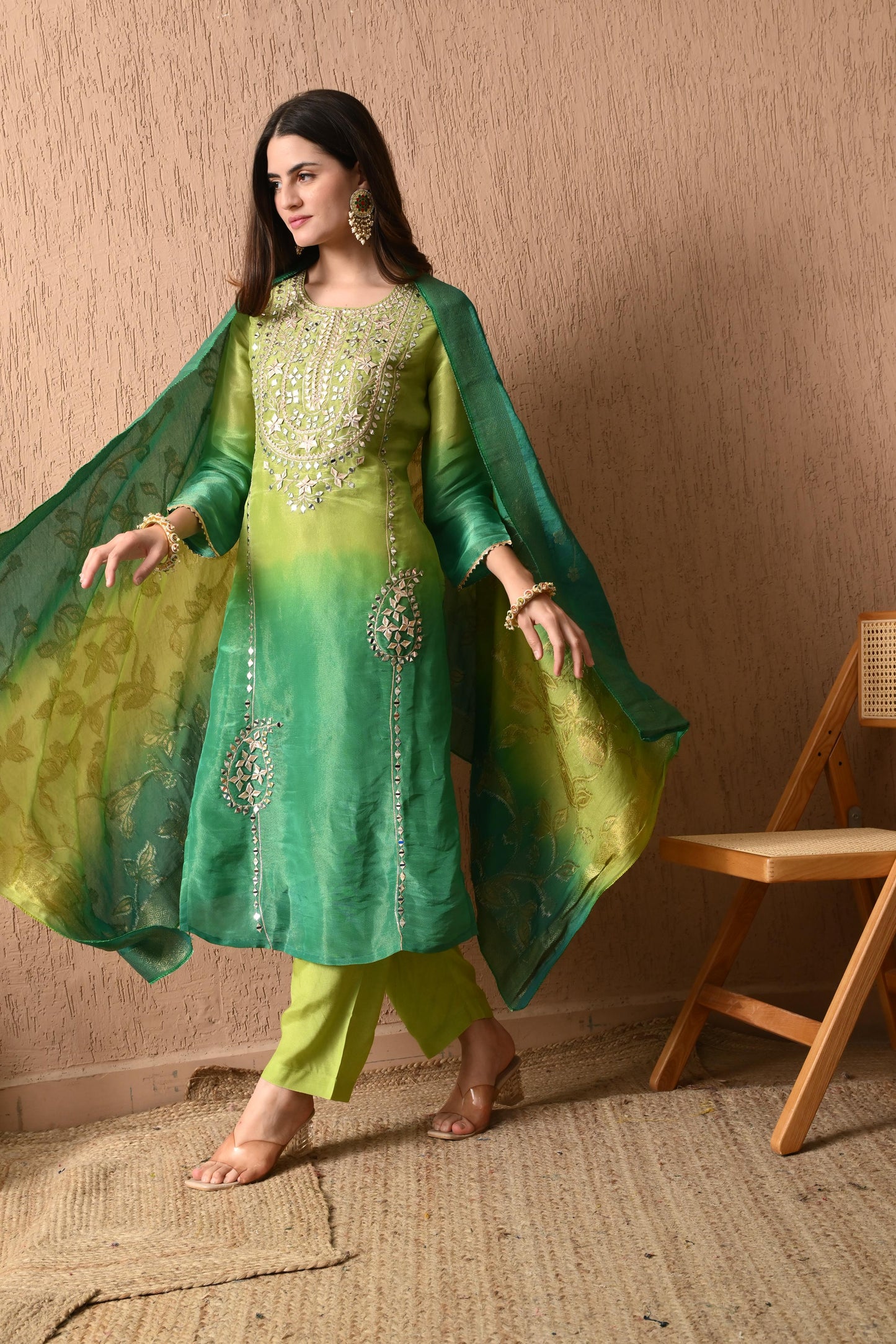 Green Glamour Kurta Set