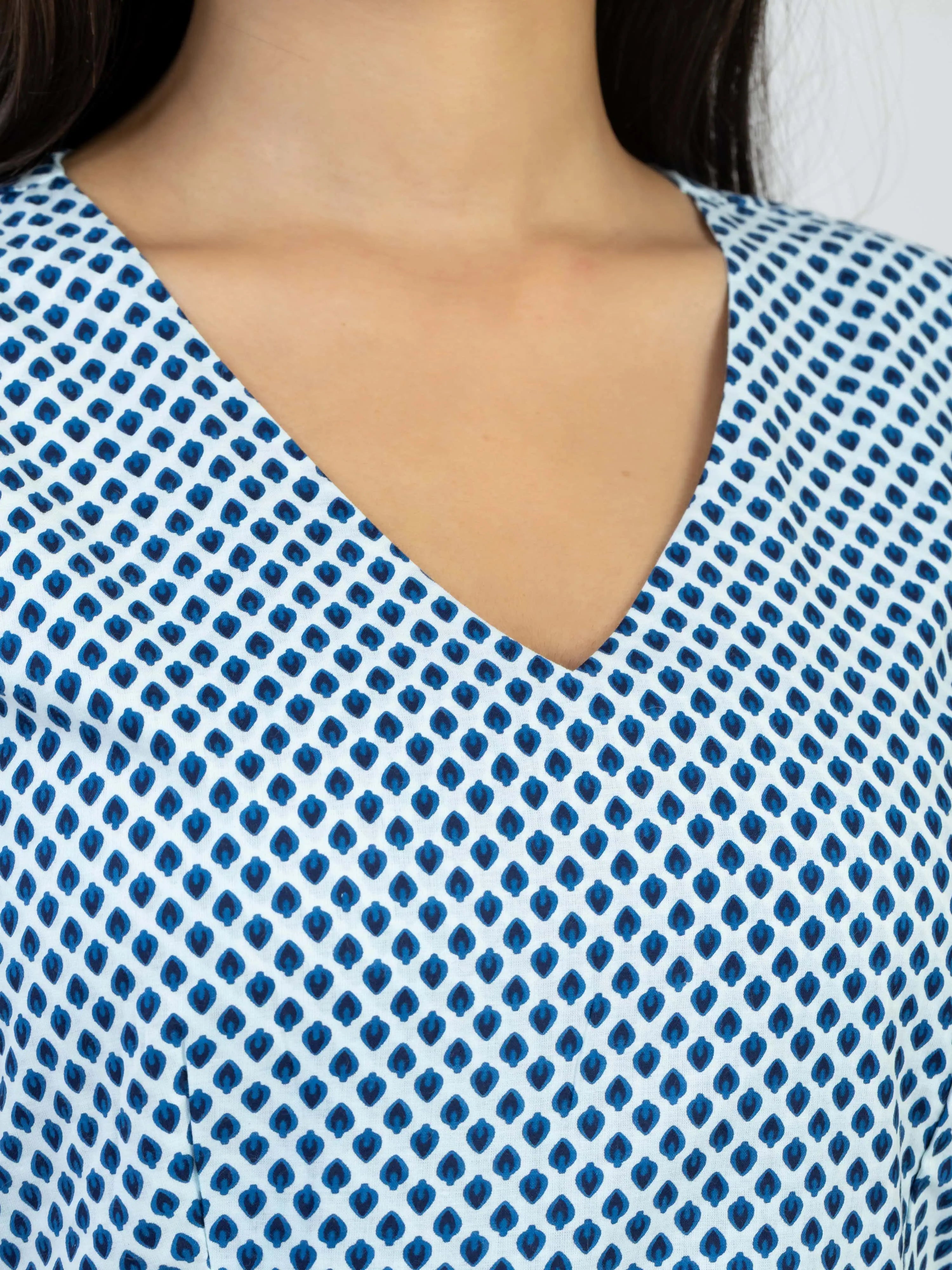 नीलाक्षि  | Blue Polka Dot Midi Dress