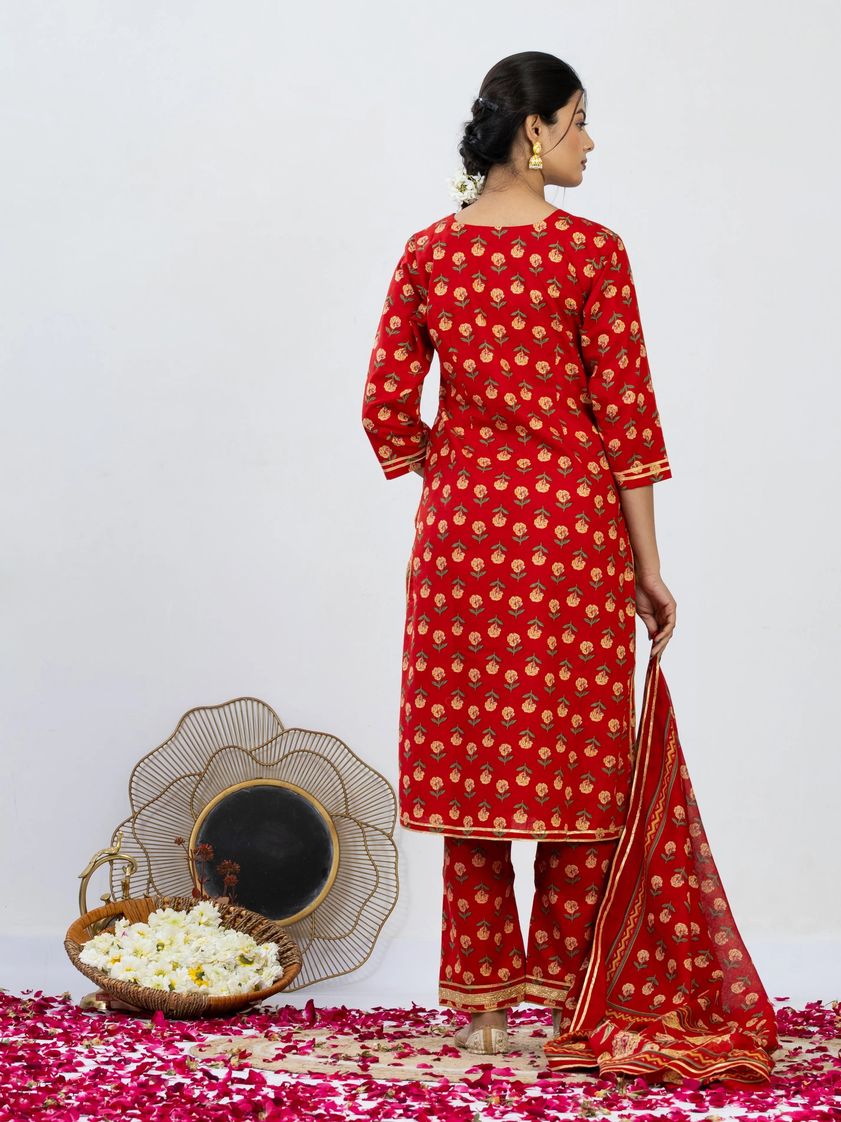 रुपांजलि | Handmade Pure Cotton Kurta Set with Cotton Dupatta