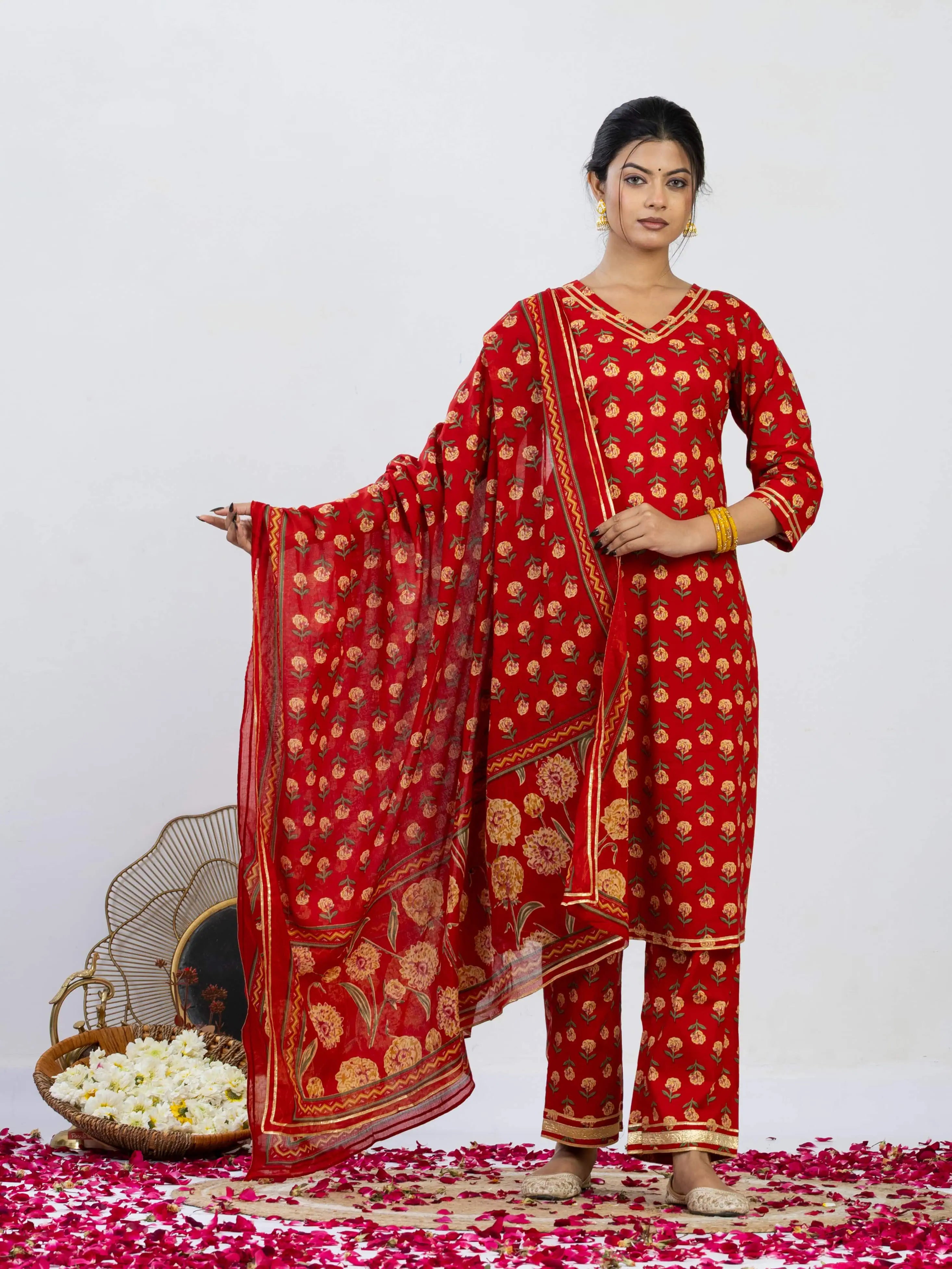 रुपांजलि | Handmade Pure Cotton Kurta Set with Cotton Dupatta