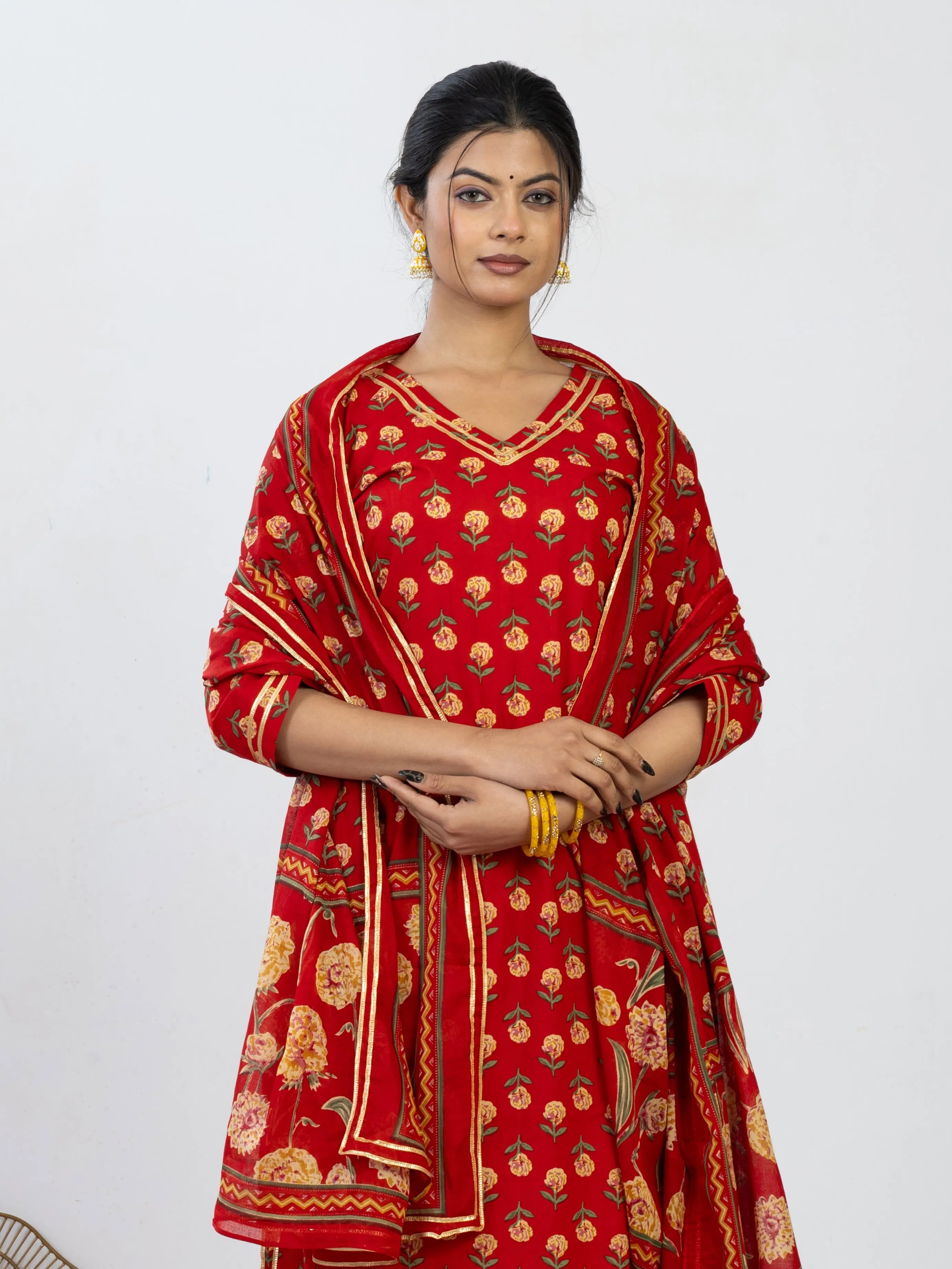 रुपांजलि | Handmade Pure Cotton Kurta Set with Cotton Dupatta