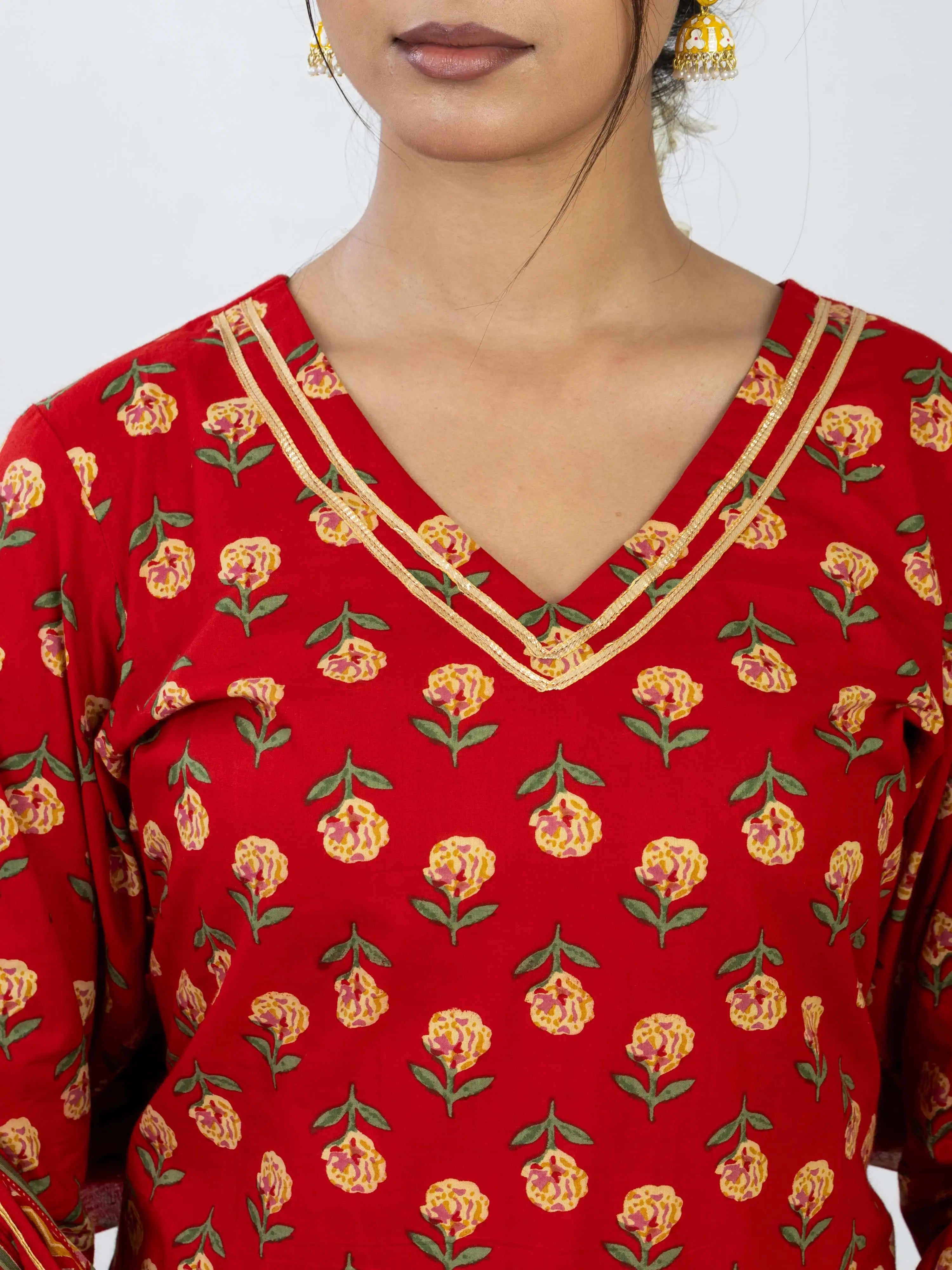 रुपांजलि | Handmade Pure Cotton Kurta Set with Cotton Dupatta