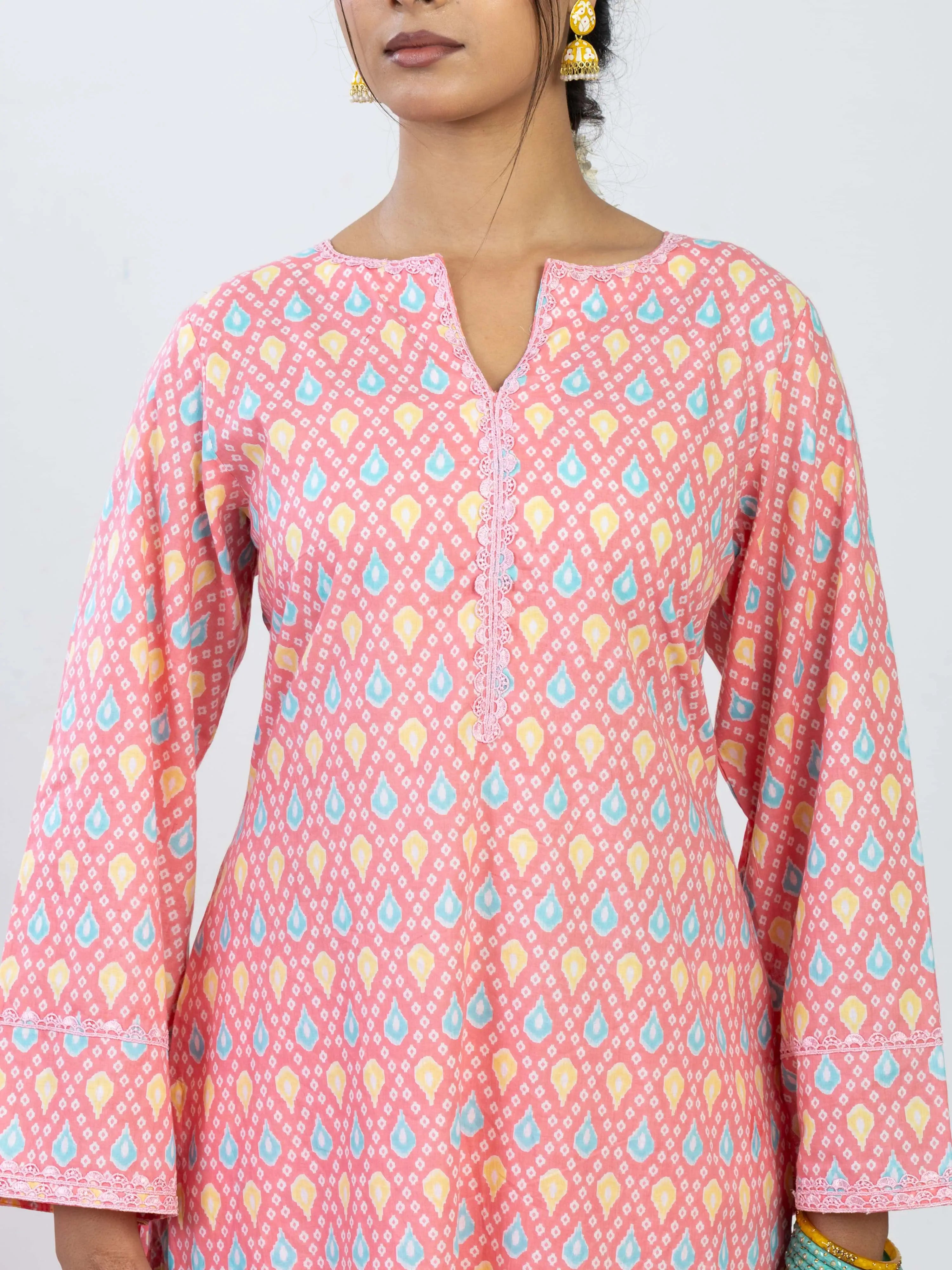 सुगंधिका | Handmade Semi-Pakistani Cut Work Pant Suit with Chiffon Dupatta