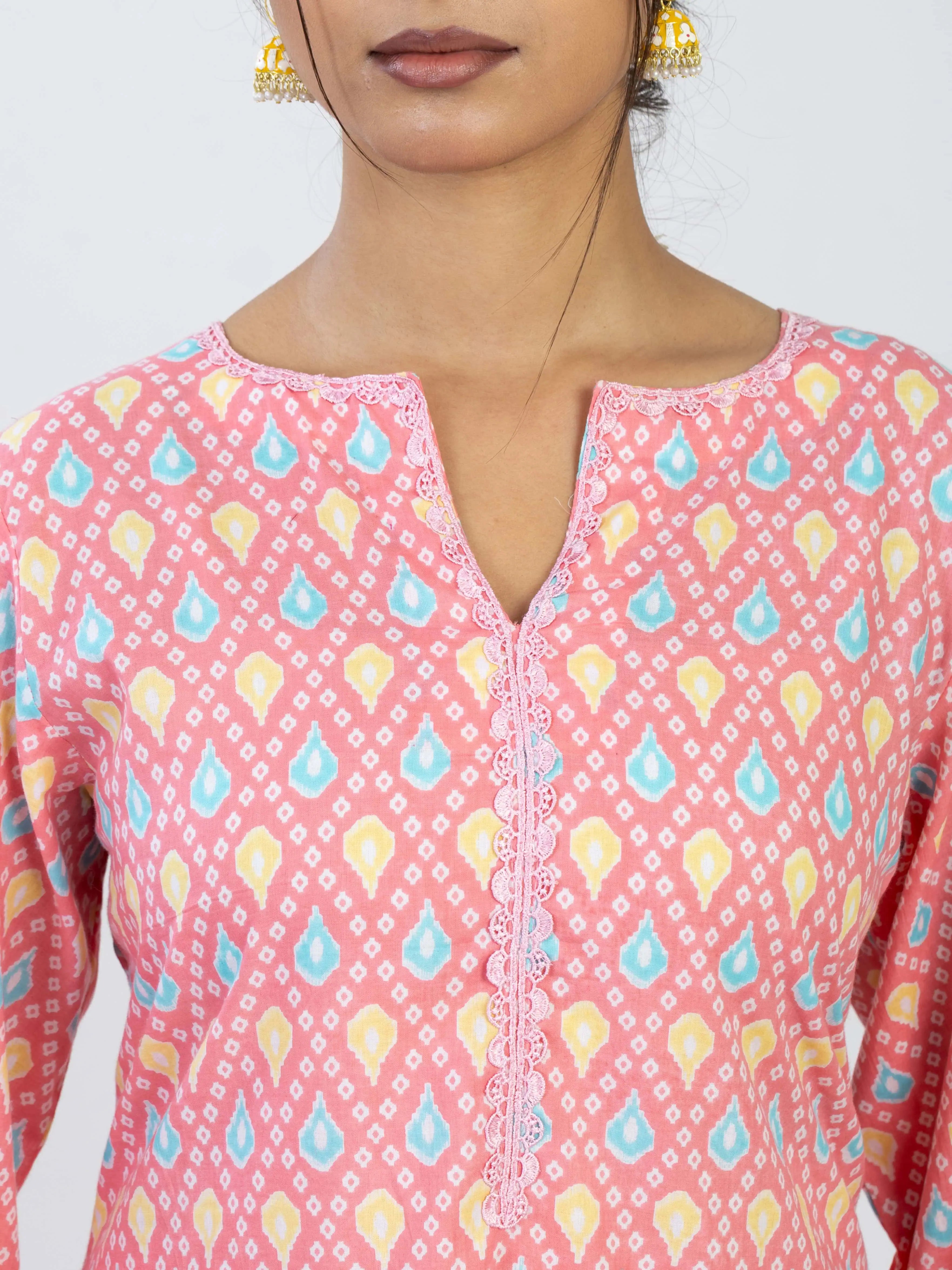 सुगंधिका | Handmade Semi-Pakistani Cut Work Pant Suit with Chiffon Dupatta