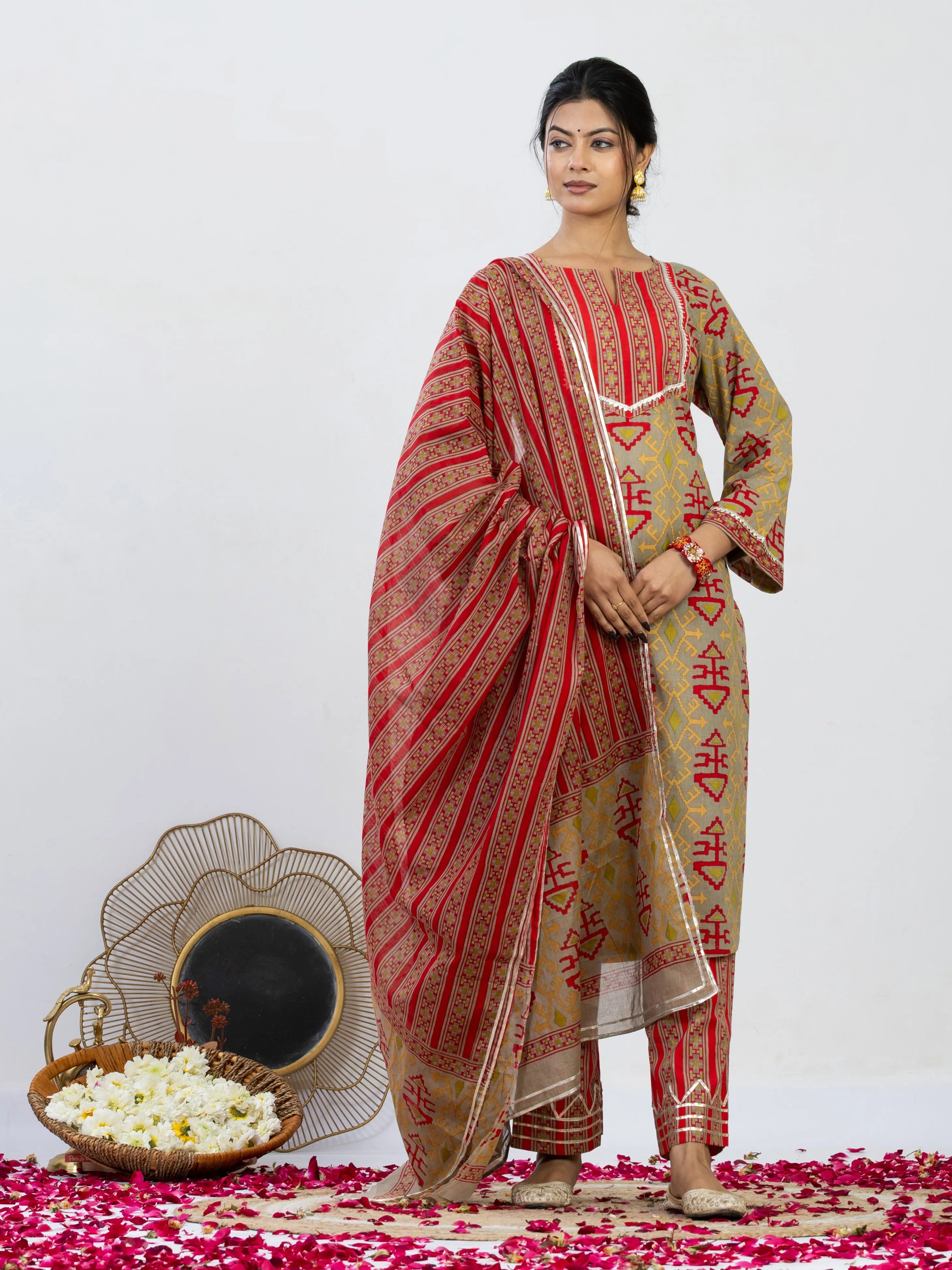 मरुश्री | Handmade Pure Cotton Kurta Set with Cotton Dupatta