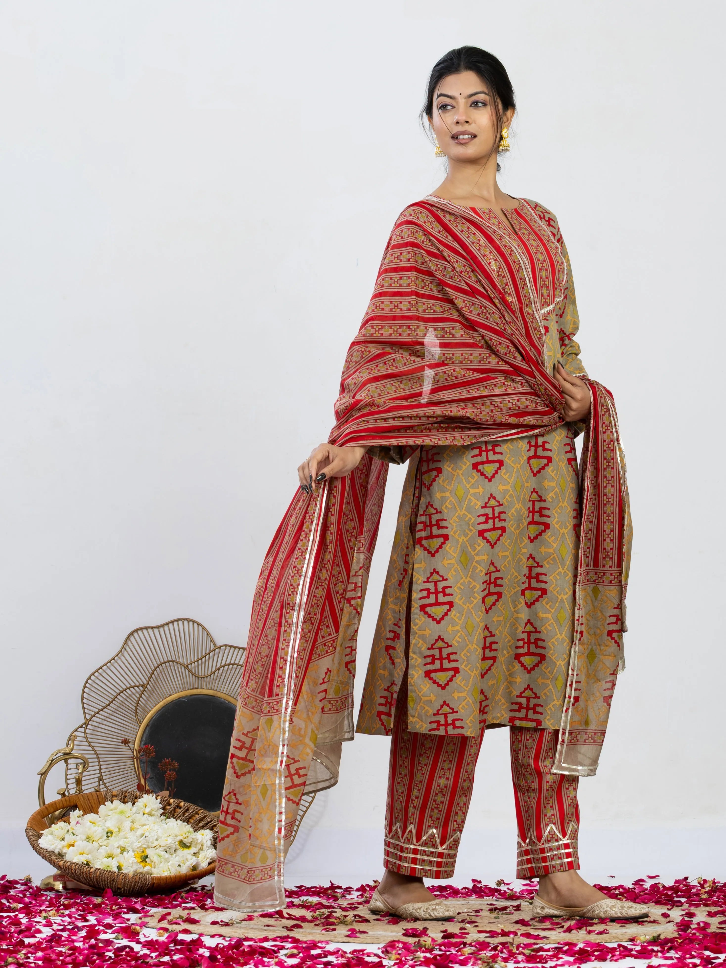 मरुश्री | Handmade Pure Cotton Kurta Set with Cotton Dupatta