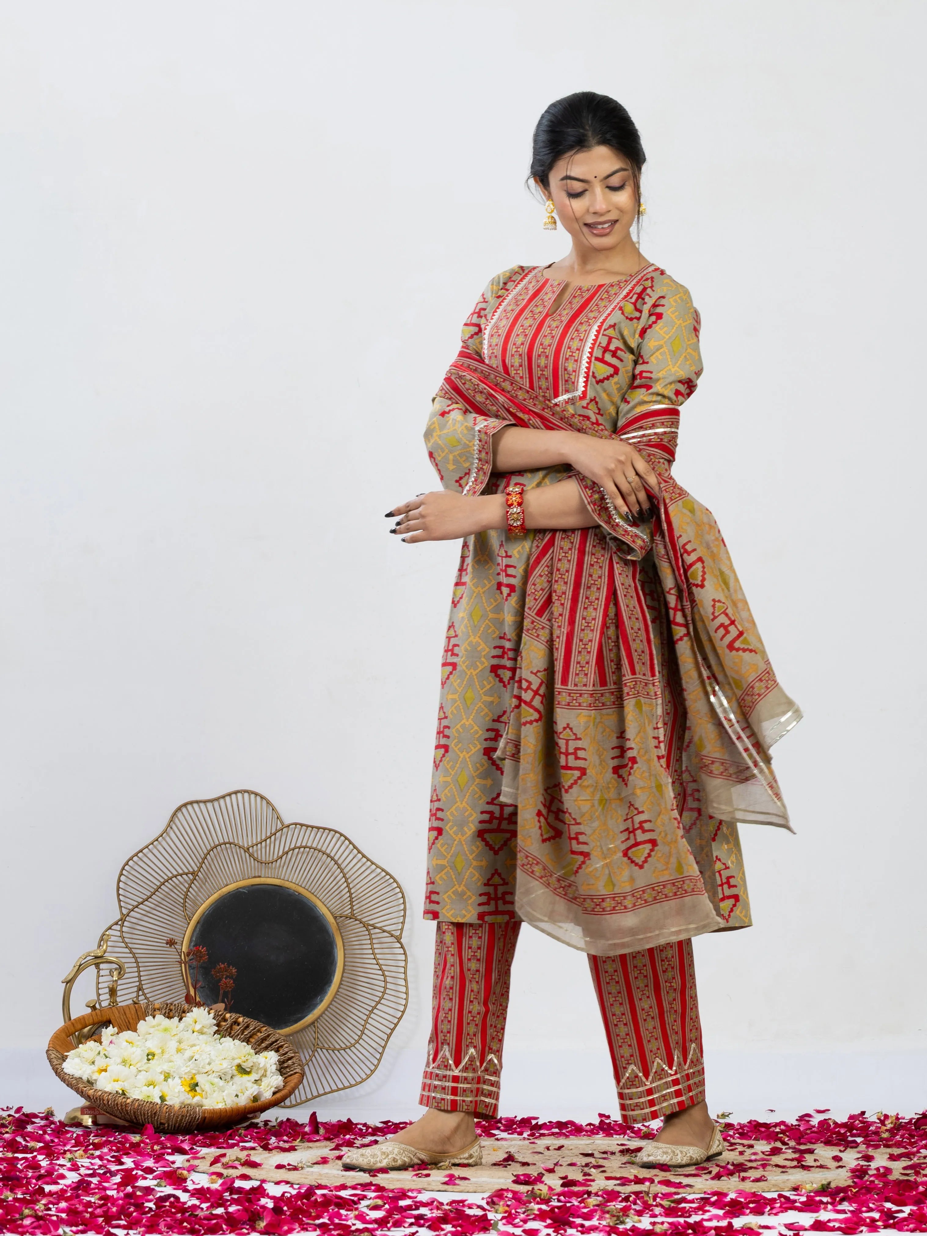 मरुश्री | Handmade Pure Cotton Kurta Set with Cotton Dupatta
