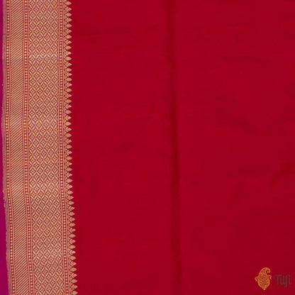 Banarasi Silk Saree - Red with Golden Zari