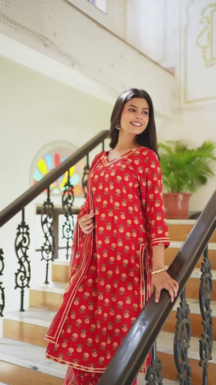 रुपांजलि | Handmade Pure Cotton Kurta Set with Cotton Dupatta