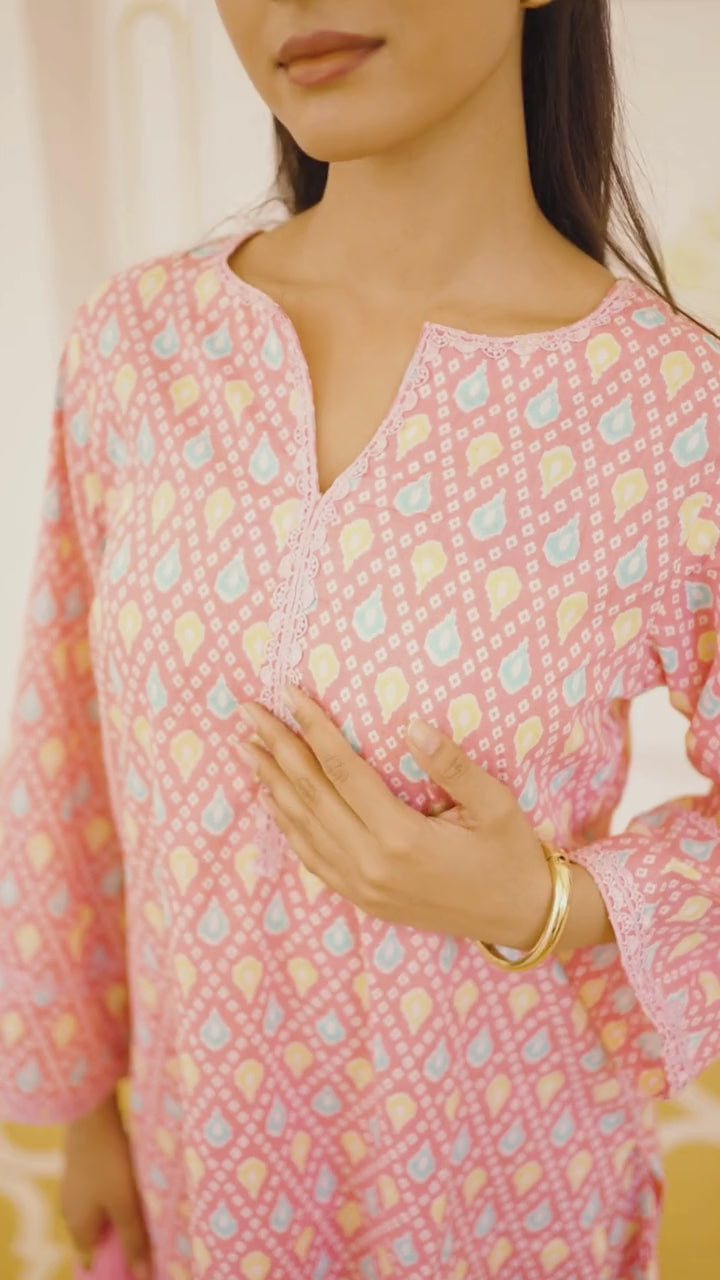 सुगंधिका | Handmade Semi-Pakistani Cut Work Pant Suit with Chiffon Dupatta